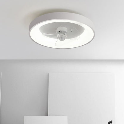 Round Shape Metal Ceiling Fans with Lights in White