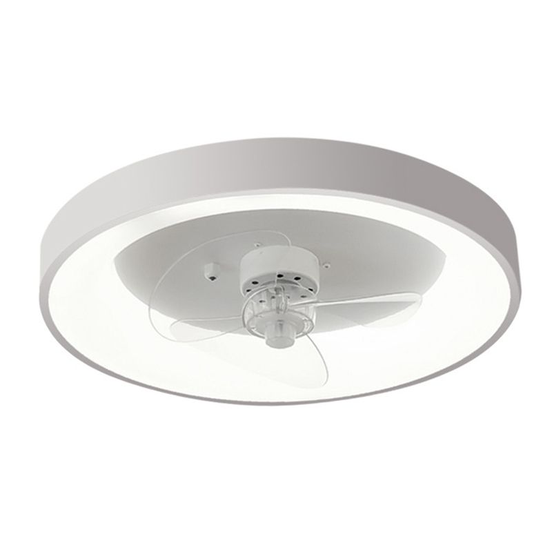 Round Shape Metal Ceiling Fans with Lights in White