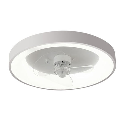 Round Shape Metal Ceiling Fans with Lights in White