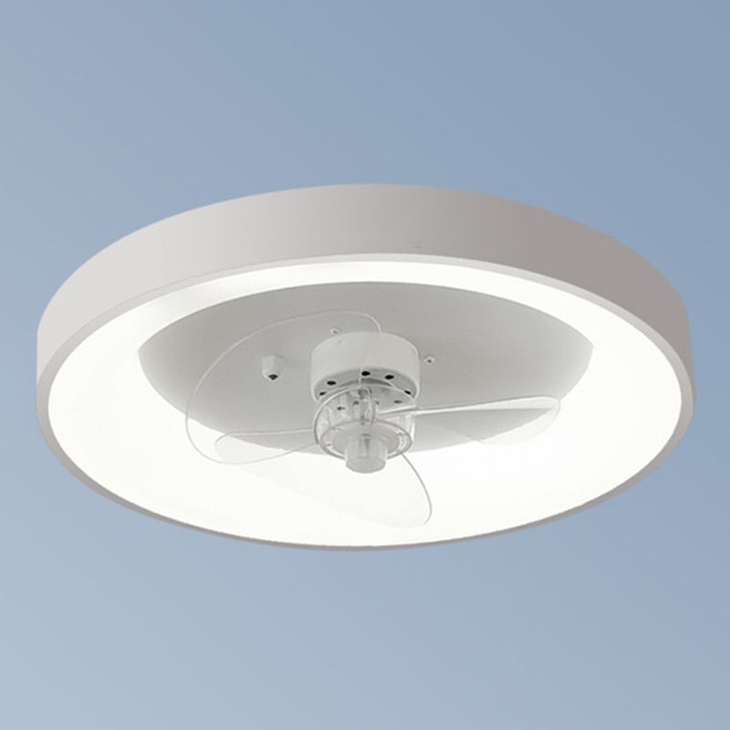 Round Shape Metal Ceiling Fans with Lights in White