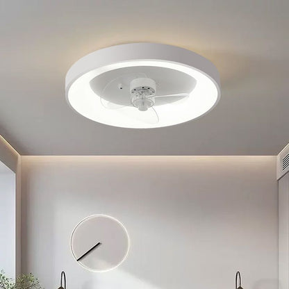 Round Shape Metal Ceiling Fans with Lights in White