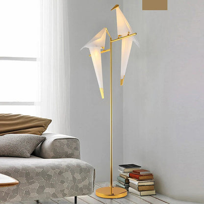 Golden Bird Metal Home Decor Floor Lamp