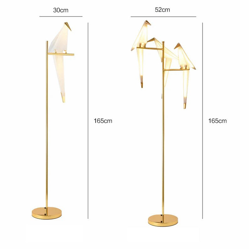 Golden Bird Metal Home Decor Floor Lamp
