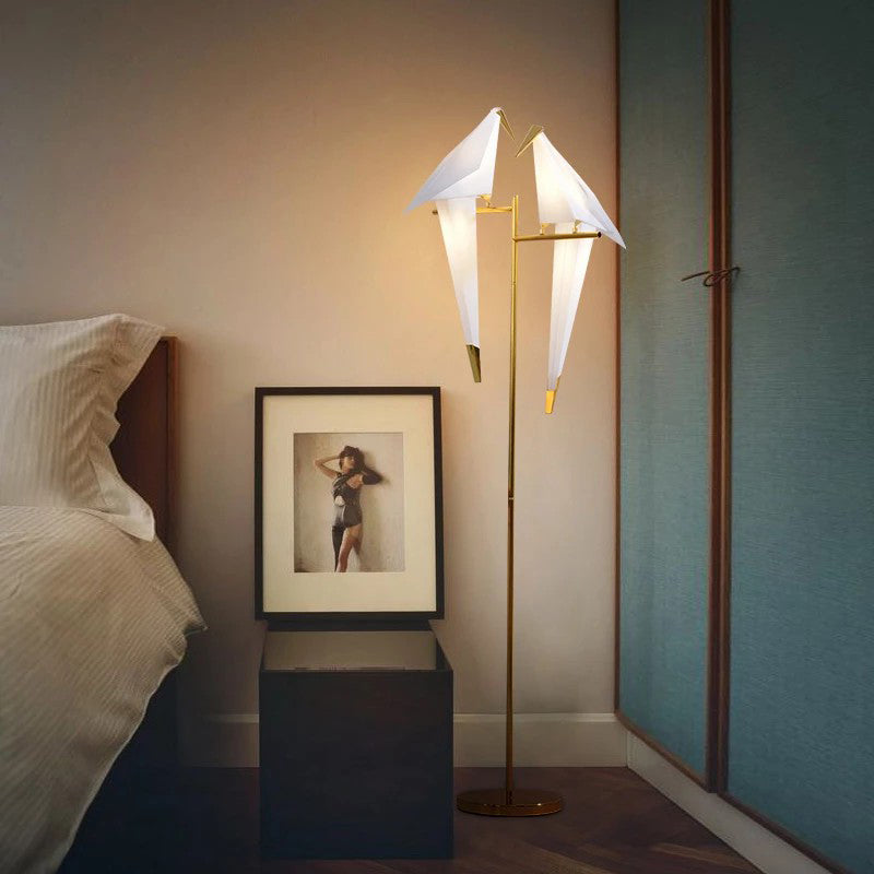 Golden Bird Metal Home Decor Floor Lamp