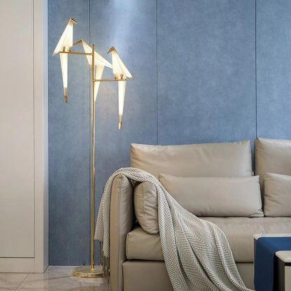 Golden Bird Metal Home Decor Floor Lamp