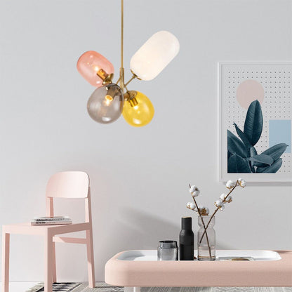 Nordic Led Glass Chandelier Pendant Lamp Kitchen Fixtures Living Room Bedroom