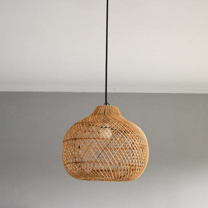 Handmade Rattan Lampshade Wicker Lamp Rustic Pendant Light