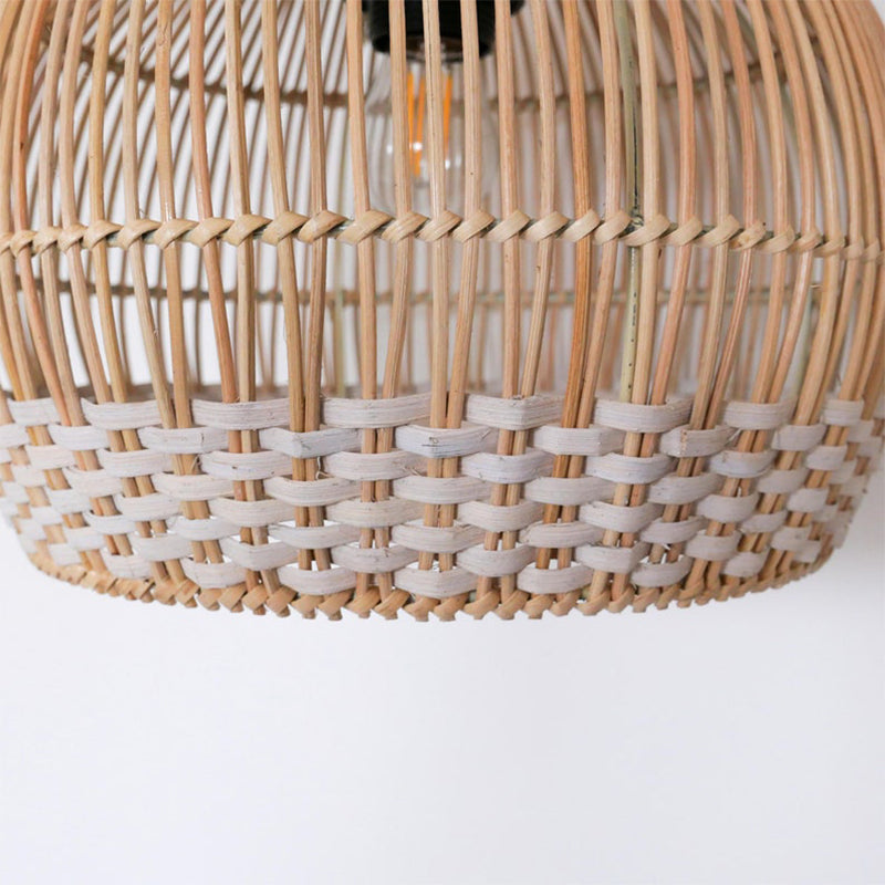 White Thread Bamboo Pendant Light Lamp Shade