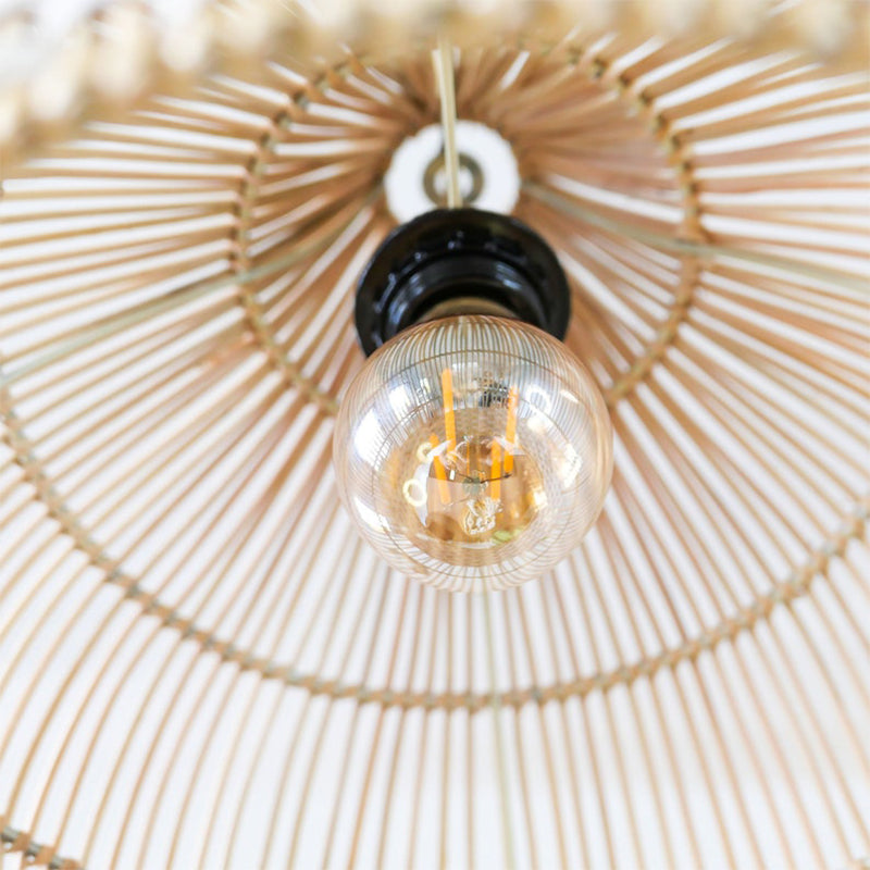 White Thread Bamboo Pendant Light Lamp Shade