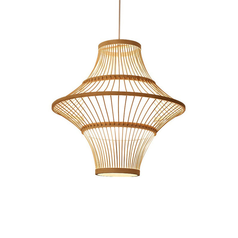 Bamboo Chandelier Retro Lantern Lamp Weaving Pendant Light Shade