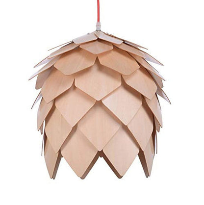 Wood Pine Cone DIY Pendant Nordic Wooden Chandelier Handcraft Ceiling Lampshade