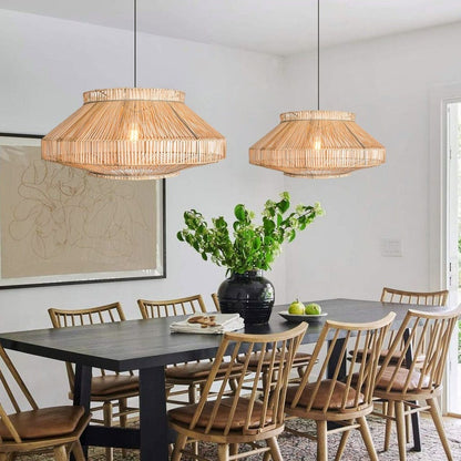 Rattan Pendant Light Woven Pendant Shade Flush Mount Ceiling Light