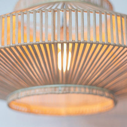 Rattan Pendant Light Woven Pendant Shade Flush Mount Ceiling Light