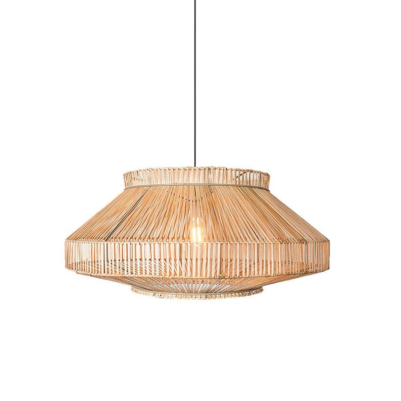 Rattan Pendant Light Woven Pendant Shade Flush Mount Ceiling Light