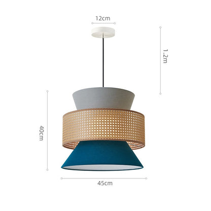 Water Lake Blue Fabric Ceiling Lamp Nordic Chandelier Basket Light Fixture