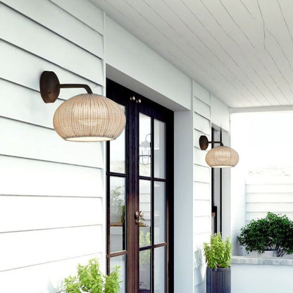 Rattan Wall Lights Globe Wall Lamp Bamboo Japanese Furniture Mushroom Light