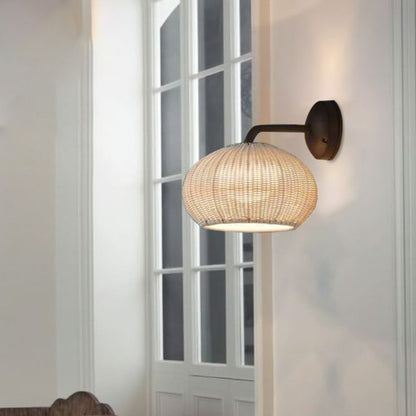 Rattan Wall Lights Globe Wall Lamp Bamboo Japanese Furniture Mushroom Light