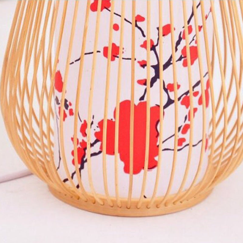 Bamboo Wicker Rattan Lantern Shade Wall Lamp Rustic Country Sconce