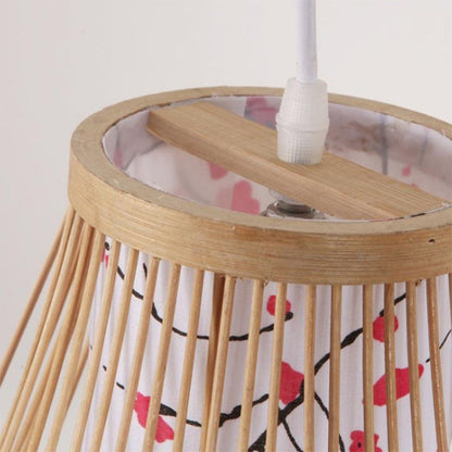 Bamboo Wicker Rattan Lantern Shade Wall Lamp Rustic Country Sconce