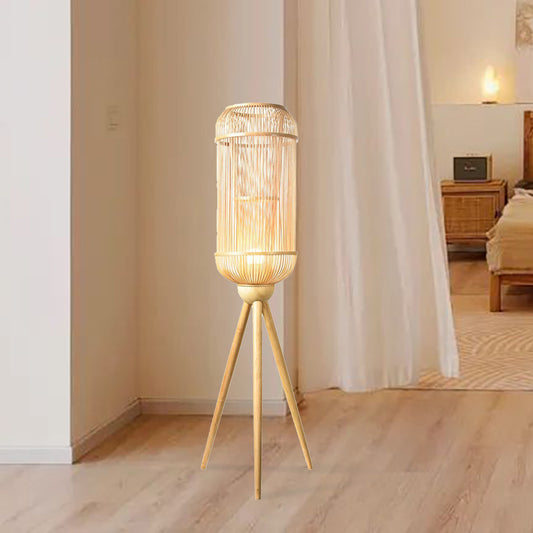 Original new Chinese style weave floor lamps-[Modern pendant lighting for bedroom and living space]-Demolights UK