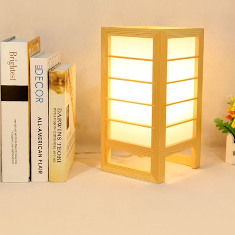 Wooden Japanese Desk Lights Table Light Decoration Lamp