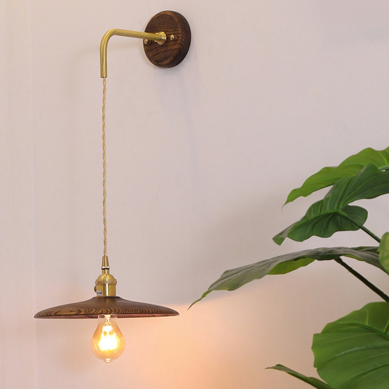 Wooden Wall Light-Wood Pendant Light-Vintage Wall Lamp-Boho Light Fixture