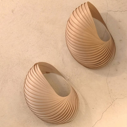 Shell Plug In Wall Sconce Wood Lampshade Art Sconce Light