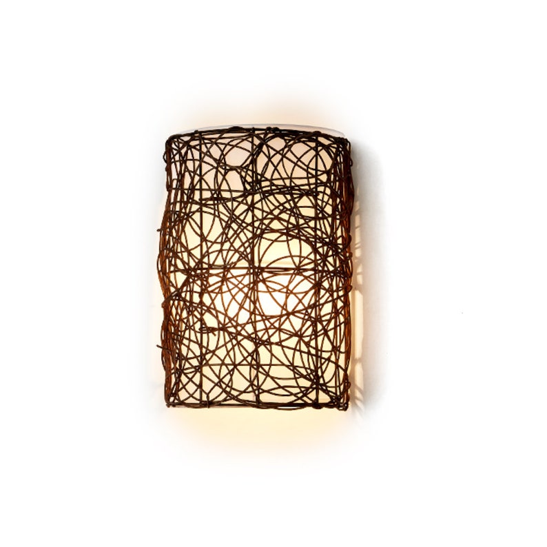 Rattan Wall Light Wicker Wall Pendant Lamps Boho Wall Sconce Light