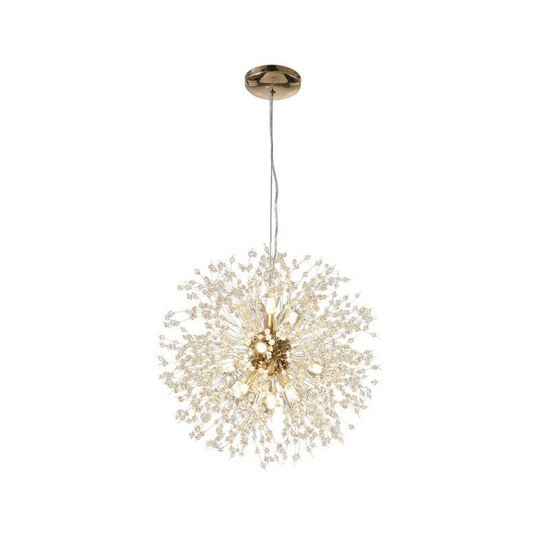 Modern Crystal Firework Chandelier - Gold Dandelion Pendant Light