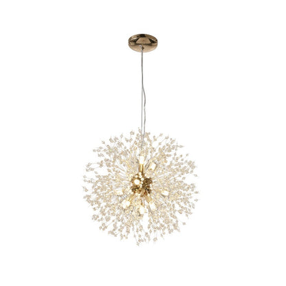 Modern Crystal Firework Chandelier - Gold Dandelion Pendant Light