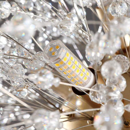 Modern Crystal Firework Chandelier - Gold Dandelion Pendant Light