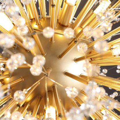 Modern Crystal Firework Chandelier - Gold Dandelion Pendant Light