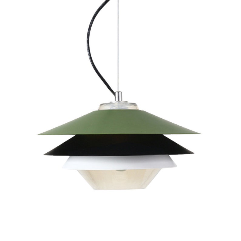 Green Pendant Light Modern Chandelier 3 Layer Light Fixture Art
