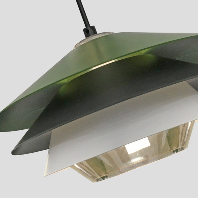 Green Pendant Light Modern Chandelier 3 Layer Light Fixture Art