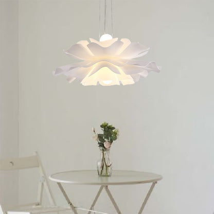 White Plastic Ceiling Light Metal Nordic pendant light Flower Chandelier Lighting-[Modern pendant lighting for bedroom and living space]-Demolights UK