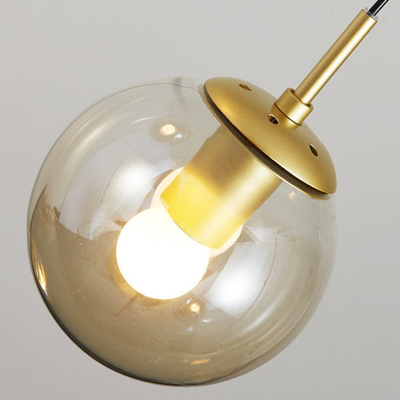 Modern Nordic Spiral Glass Globe Chandelier - Luxury Gold Staircase Pendant Light
