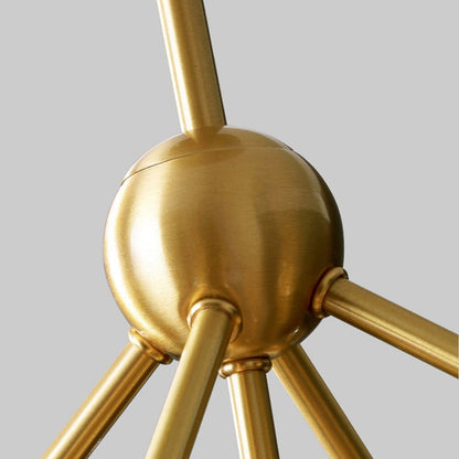 Mid-Century Brass Sputnik Ceiling Light - Modern Glass Globe Flush Mount