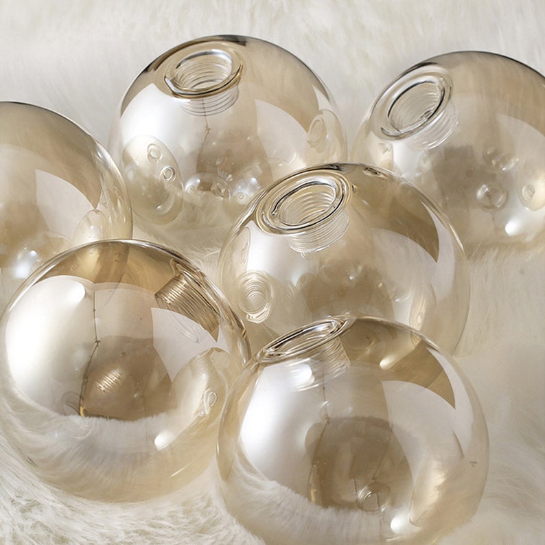Mid-Century Brass Sputnik Ceiling Light - Modern Glass Globe Flush Mount