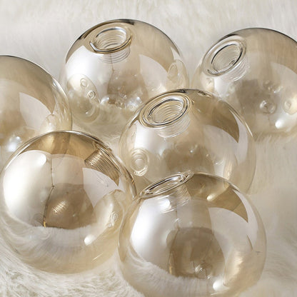 Mid-Century Brass Sputnik Ceiling Light - Modern Glass Globe Flush Mount