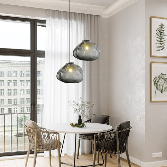 Glass Bubble Chandelier Nordic Globe Minimalist Stair Pendant Lights-[Modern pendant lighting for bedroom and living space]-Demolights UK