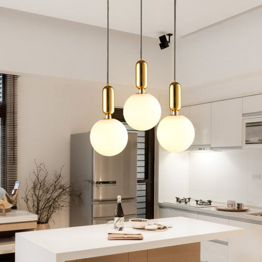 Modern Kitchen Pendant Light Unique Brass Ceiling Light-[Modern pendant lighting for bedroom and living space]-Demolights UK