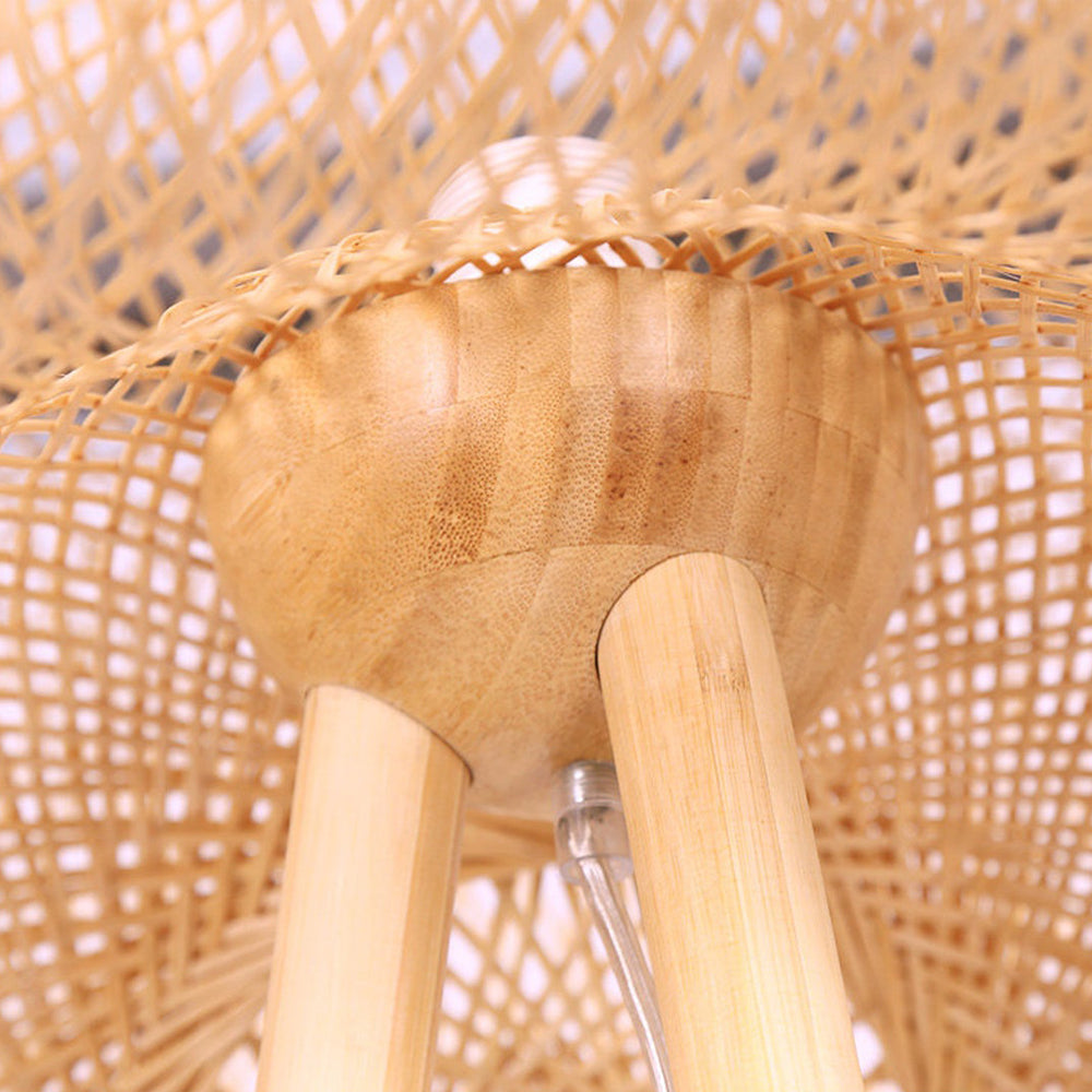 Bamboo Hand Knitted Lampshade Floor Light