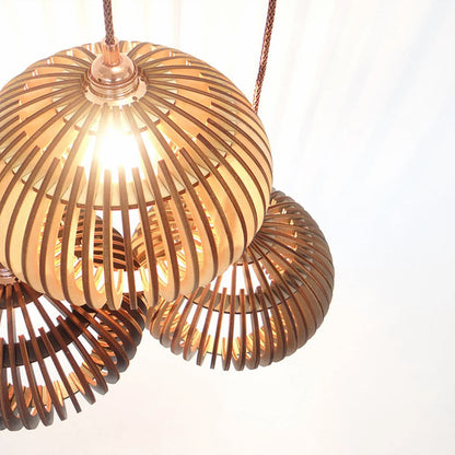 Wood Pendant Light Globe Wooden Light Fixture