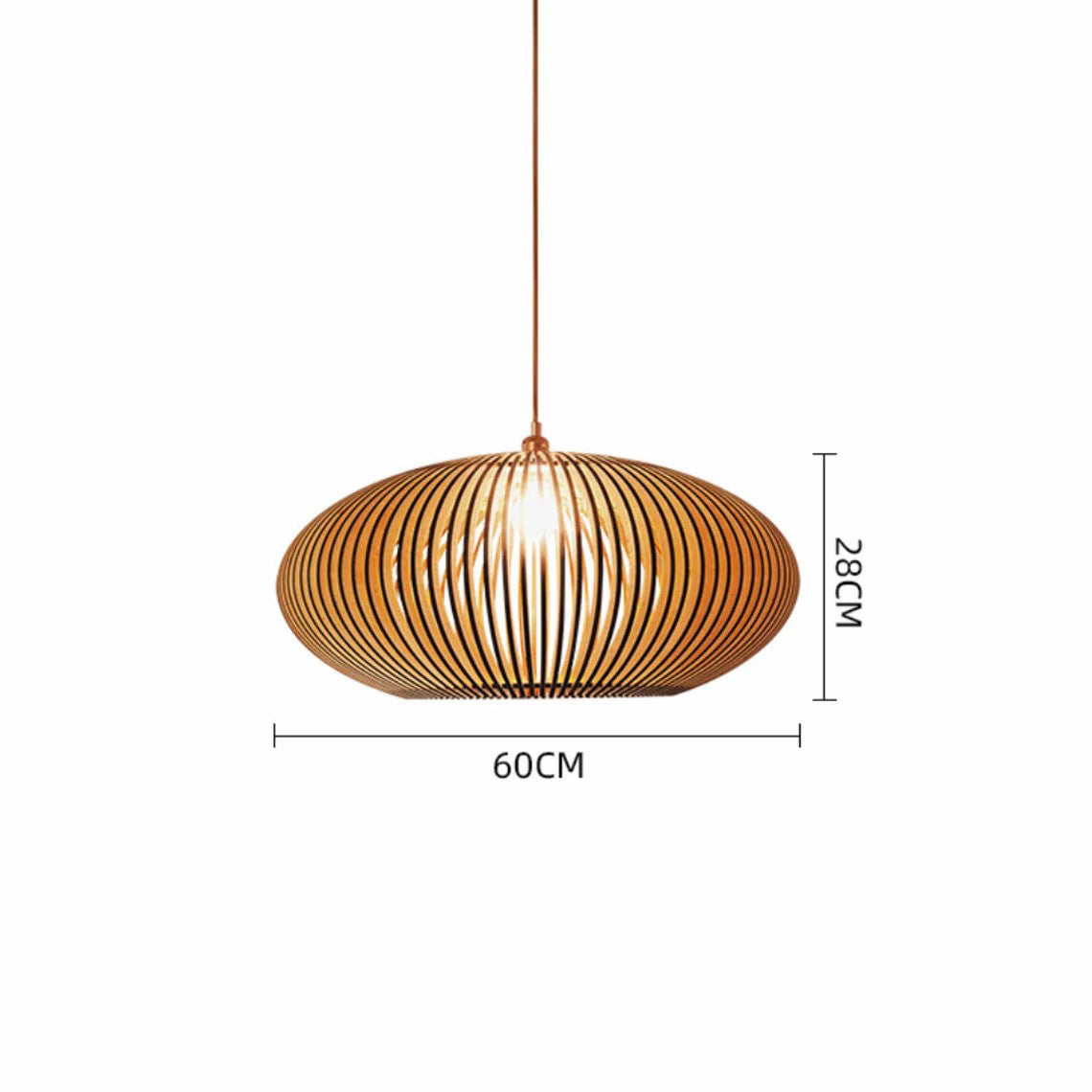 Wood Pendant Light Globe Wooden Light Fixture