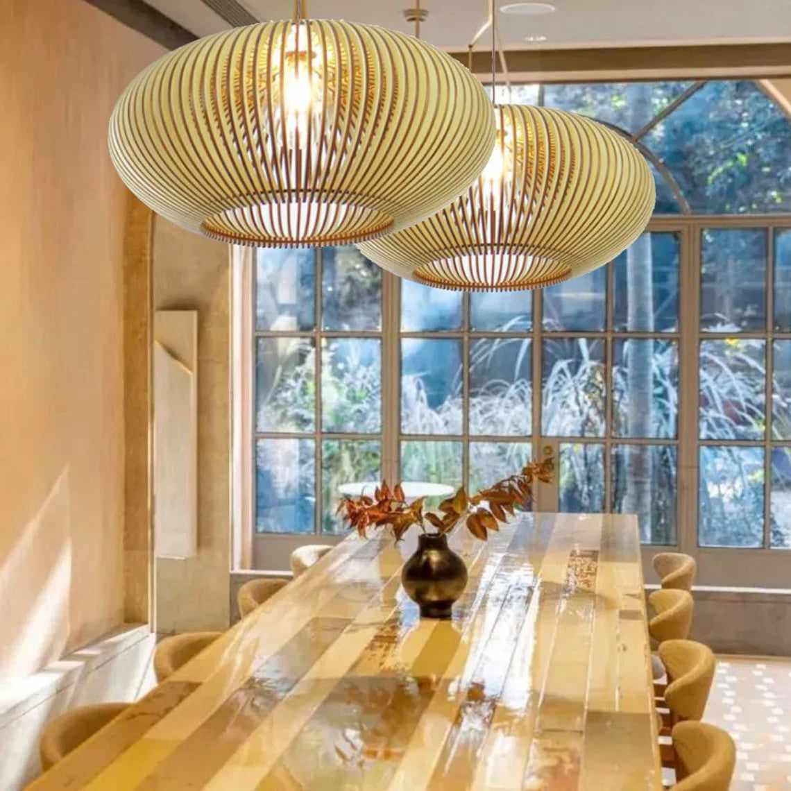 Wood Pendant Light Globe Wooden Light Fixture