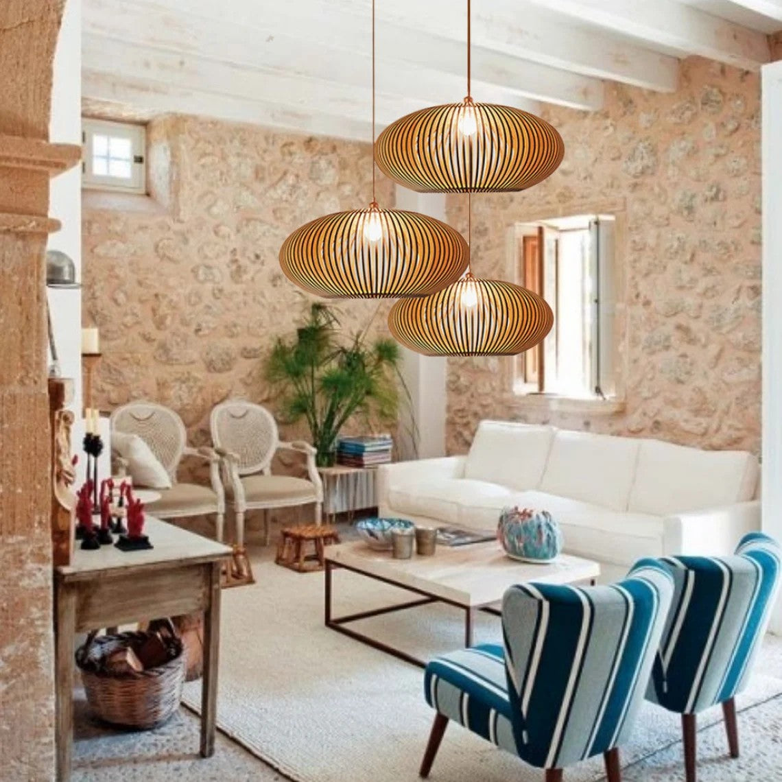 Wood Pendant Light Globe Wooden Light Fixture