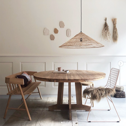 Rustic Pendant Light Umbrella Wicker Lampshade