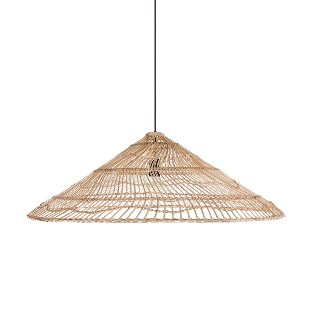 Rustic Pendant Light Umbrella Wicker Lampshade