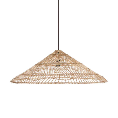 Rustic Pendant Light Umbrella Wicker Lampshade