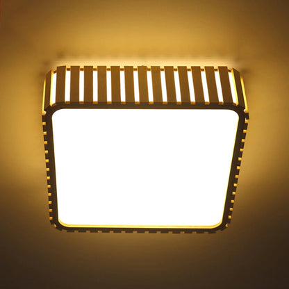 Square Wood Ceiling Light Led Wood Pendant Lamp